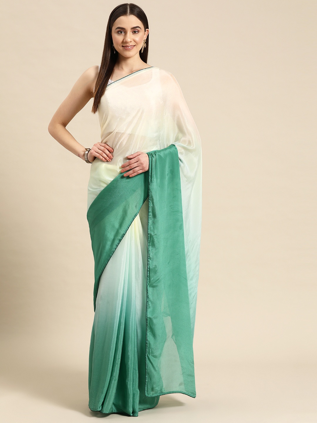 

Simaaya Ombre Printed Chiffon Saree, Multi