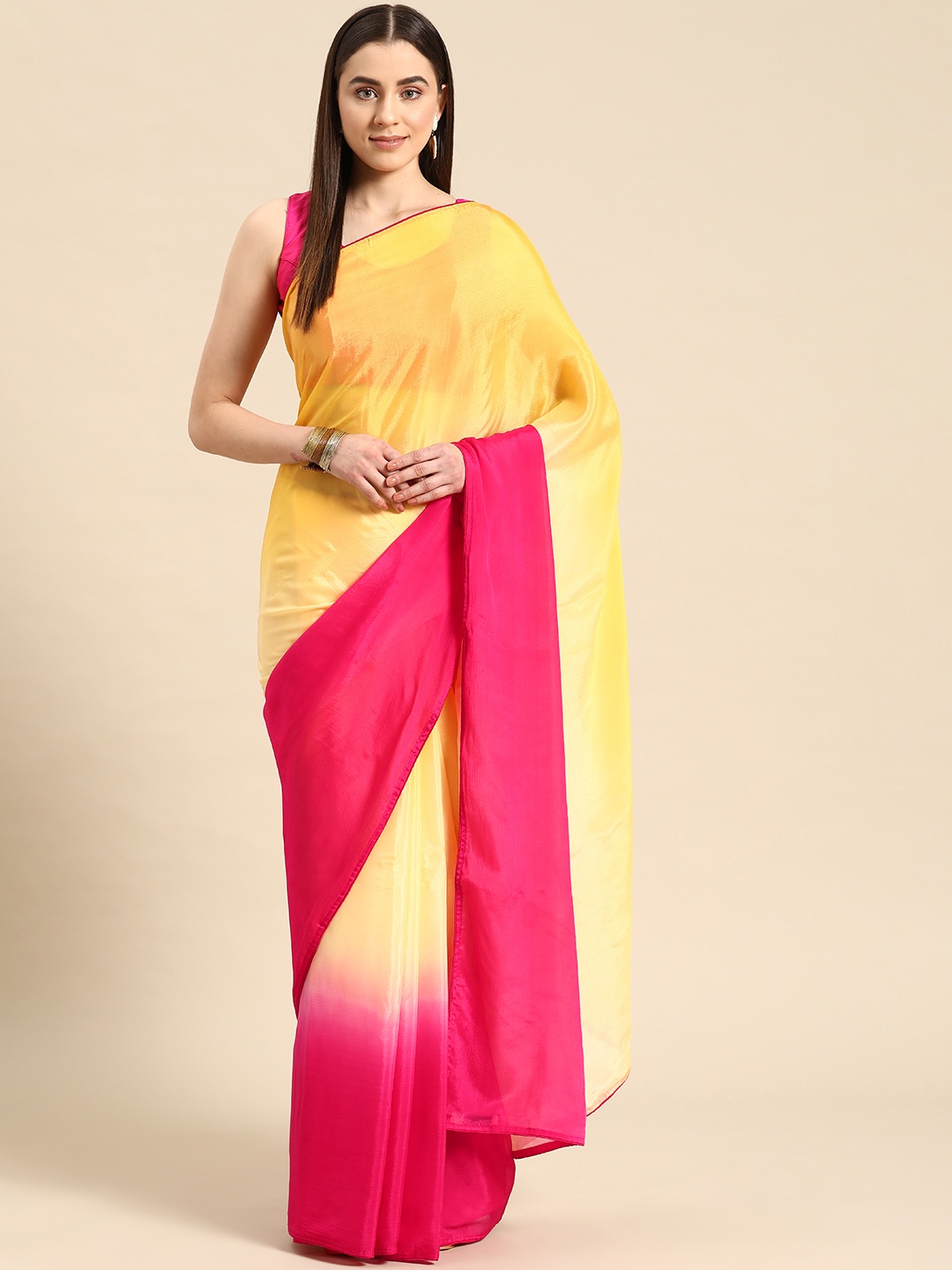 

Simaaya Ombre Printed Chiffon Saree, Multi
