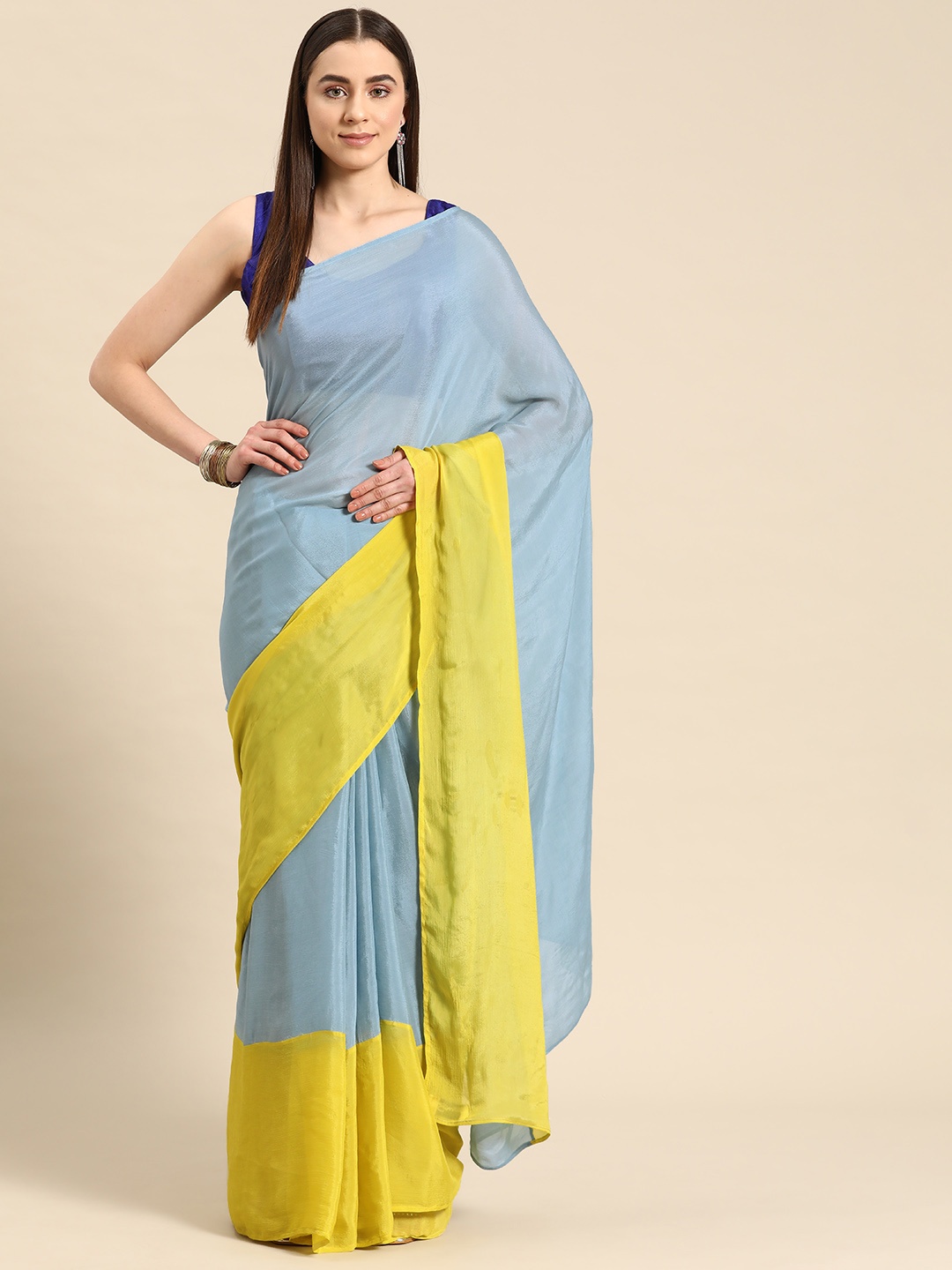 

Simaaya Ombre Printed Chiffon Saree, Multi