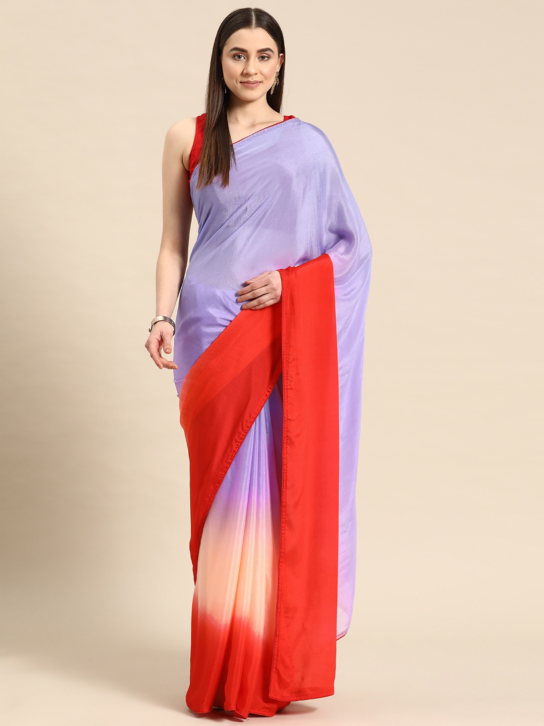 

Simaaya Ombre Poly Chiffon Saree, Multi