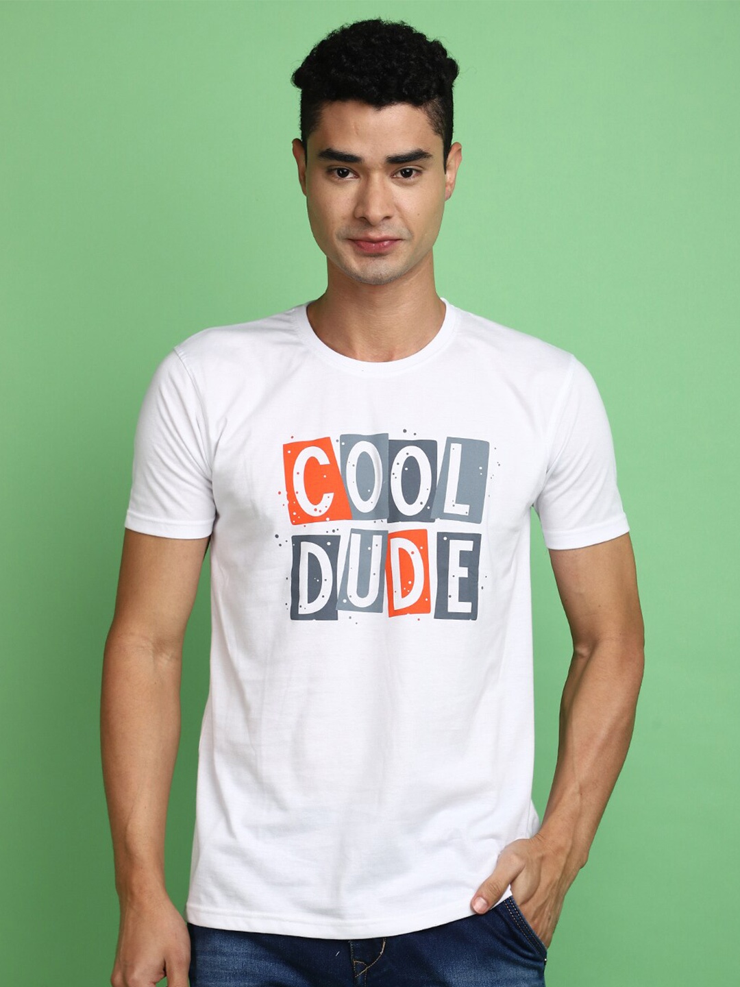 

V-Mart Round Neck Short Sleeves Cotton T-shirt, White