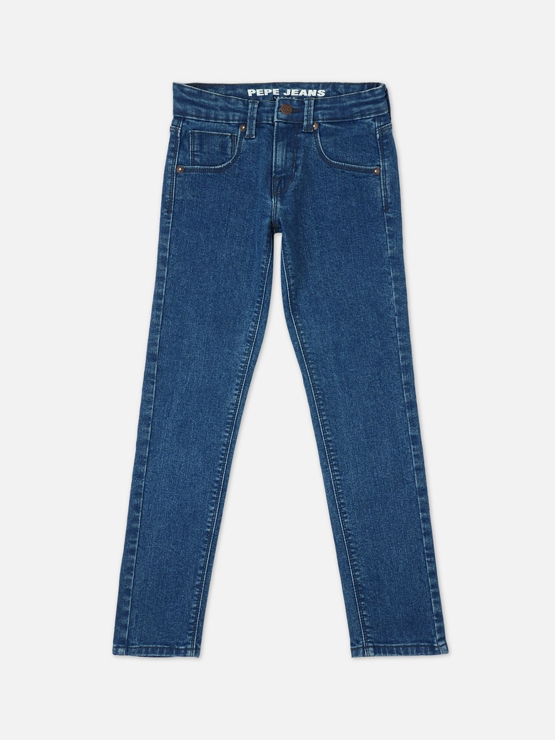 

Pepe Jeans Boys Mid-Rise Slim Fit Light Fade Stretchable Jeans, Blue