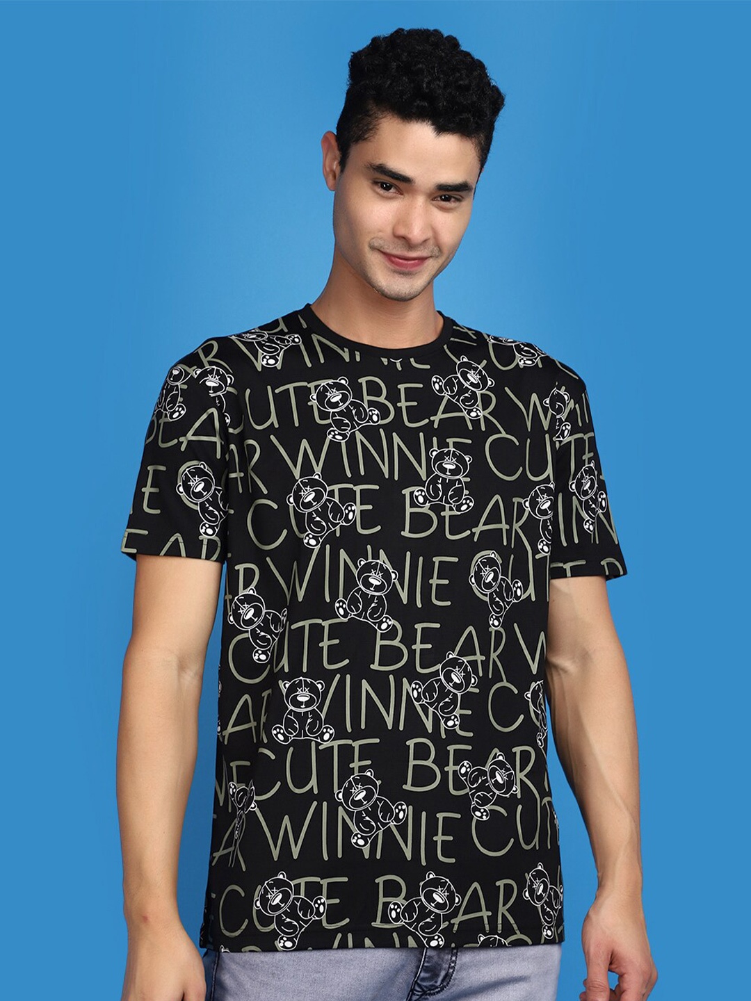 

V-Mart Typography Printed T-shirt, Black