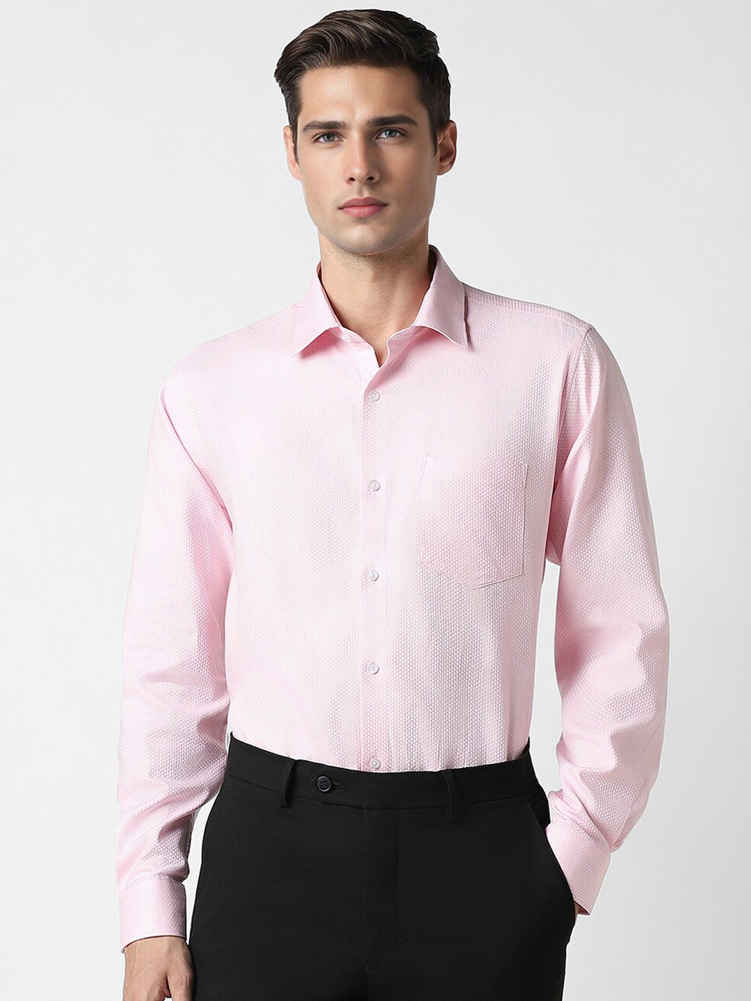 

Van Heusen Textured Opaque Cotton Party Shirt, Pink