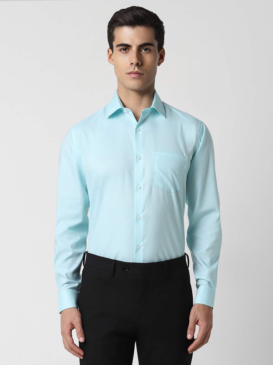 

Van Heusen Spread Collar Cotton Formal Shirt, Blue