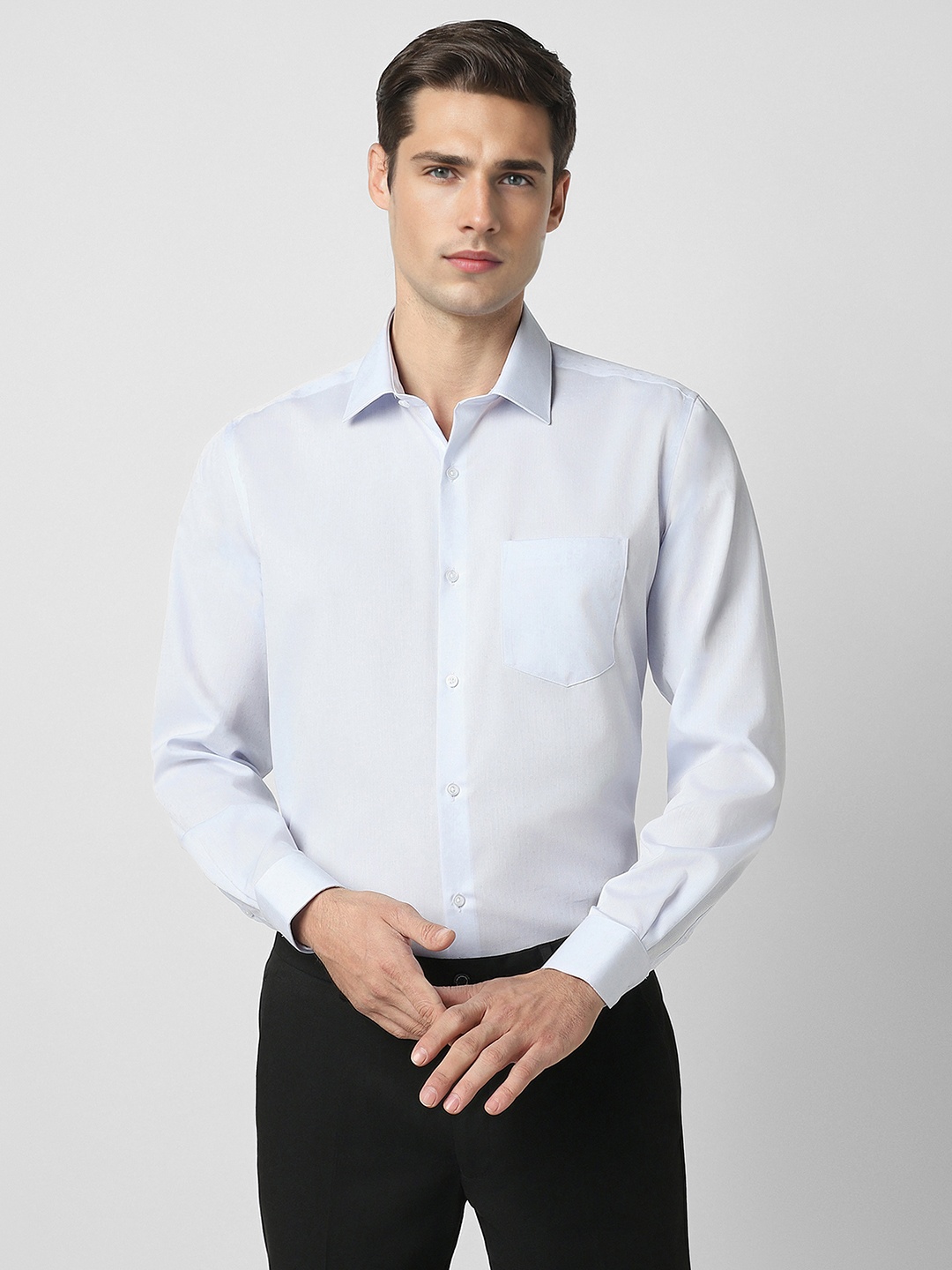 

Van Heusen Spread Collar Cotton Formal Shirt, Blue