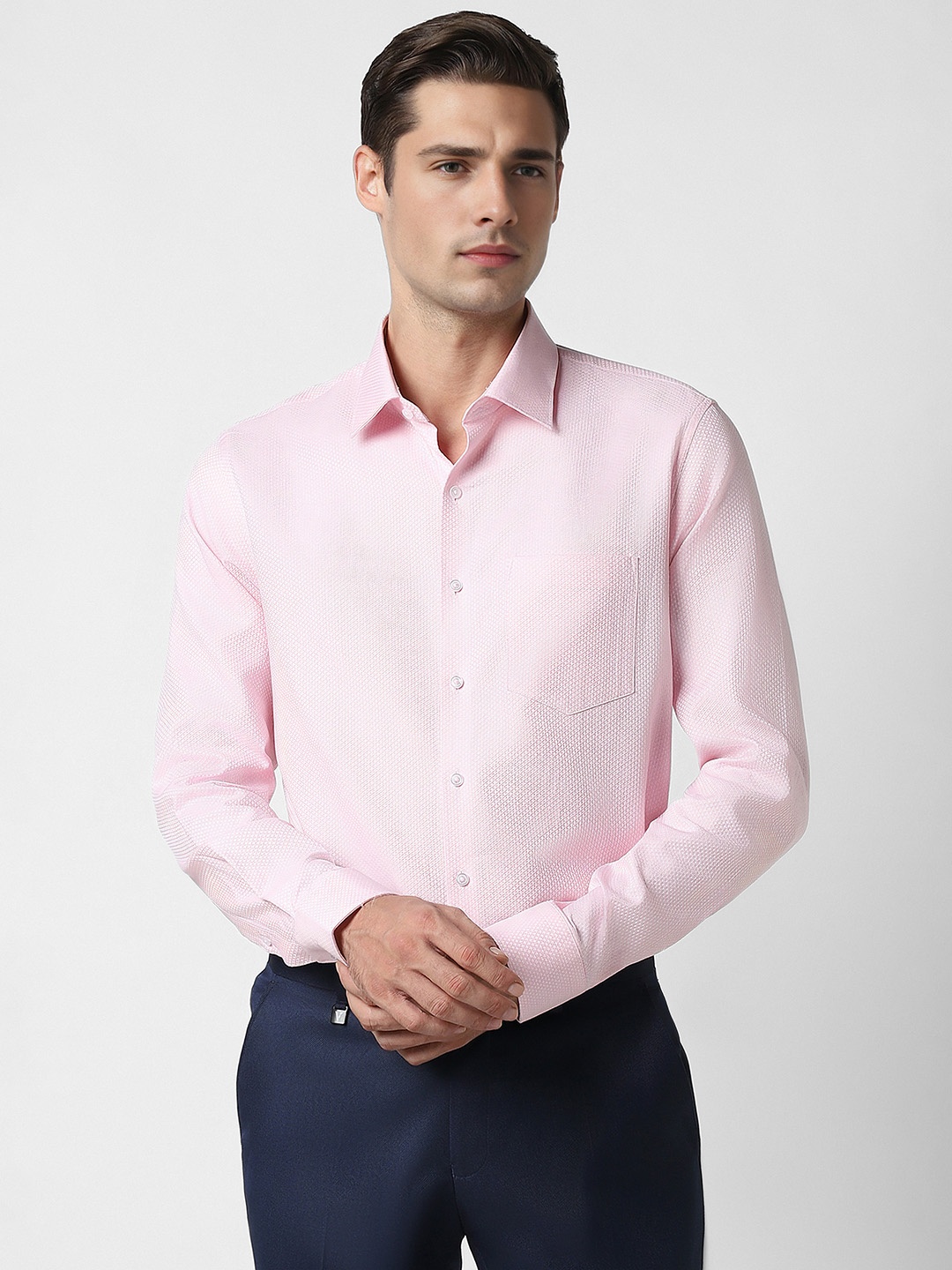 

Van Heusen Spread Collar Cotton Formal Shirt, Pink