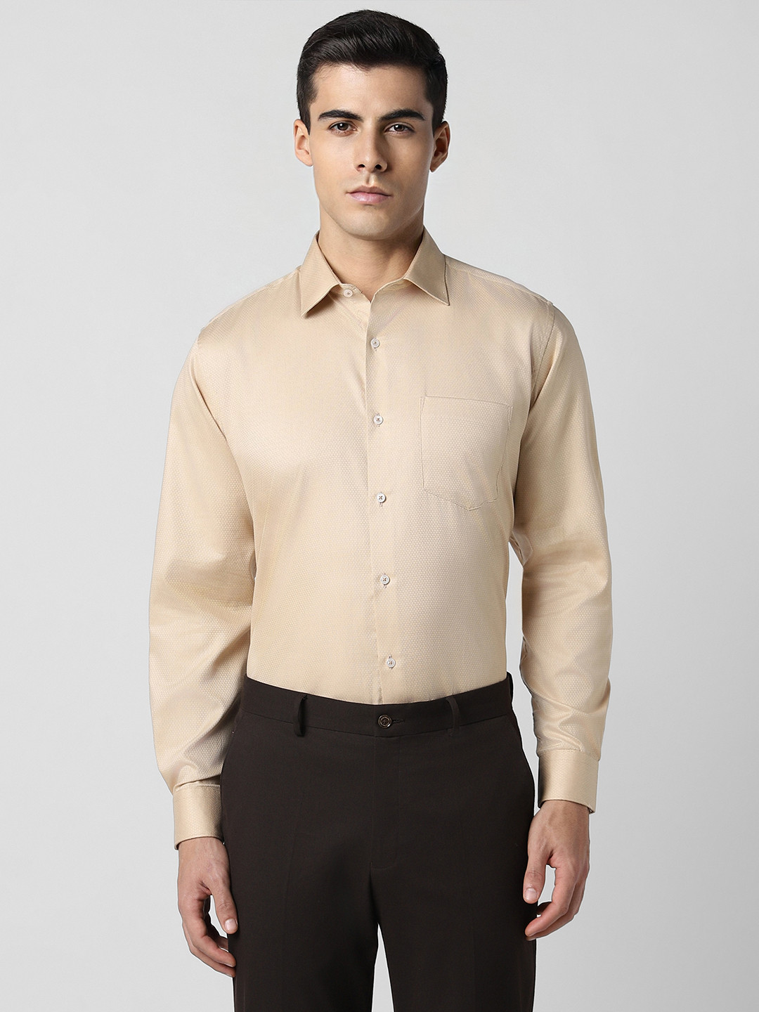 

Van Heusen Men Opaque Party Shirt, Beige