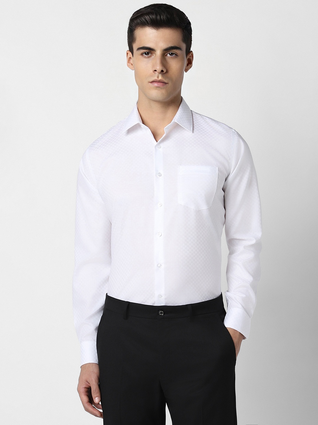 

Van Heusen Slim Fit Spread Collar Pure Cotton Formal Shirt, White