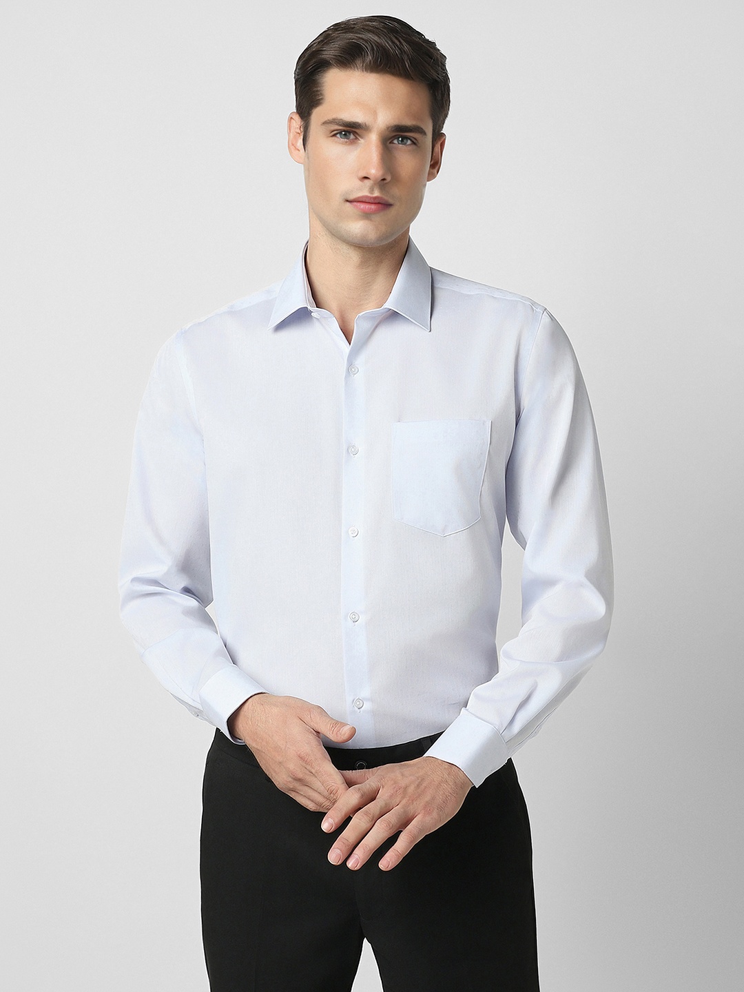 

Van Heusen Spread Collar Pure Cotton Formal Shirt, Blue