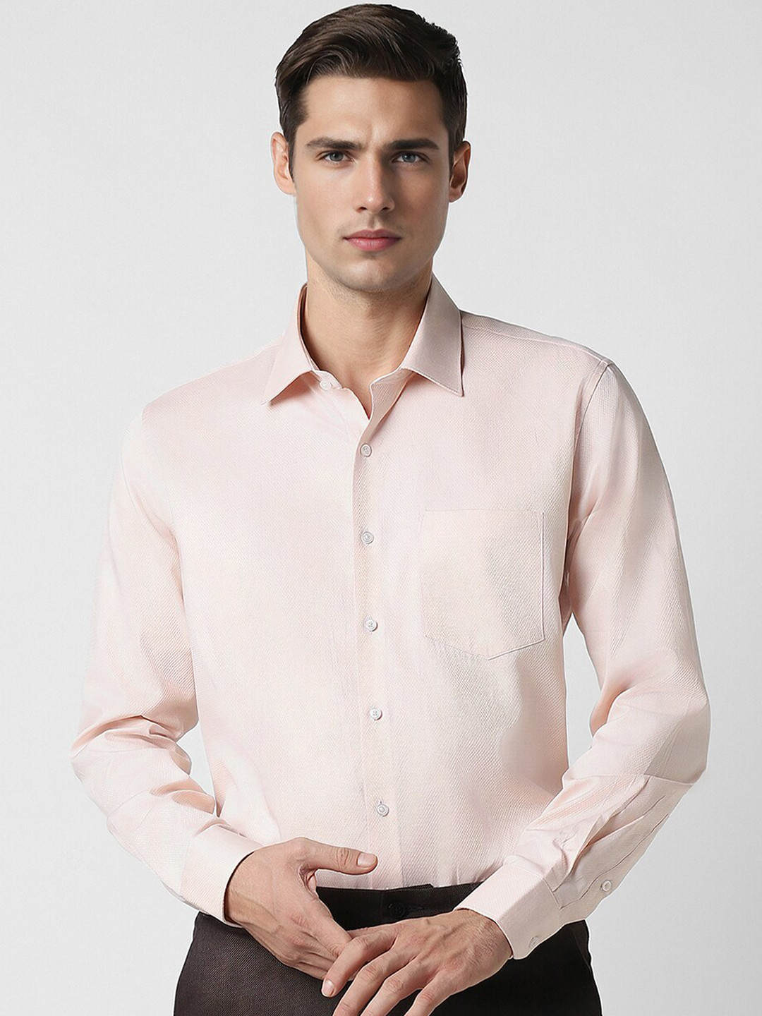 

Van Heusen Textured Opaque Cotton Party Shirt, Pink
