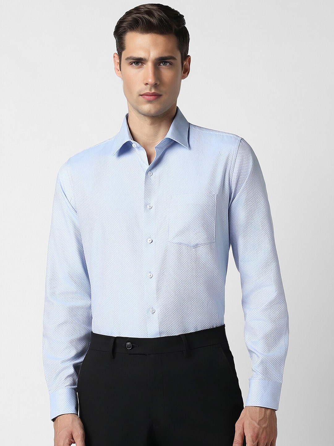 

Van Heusen Textured Opaque Cotton Party Shirt, Blue