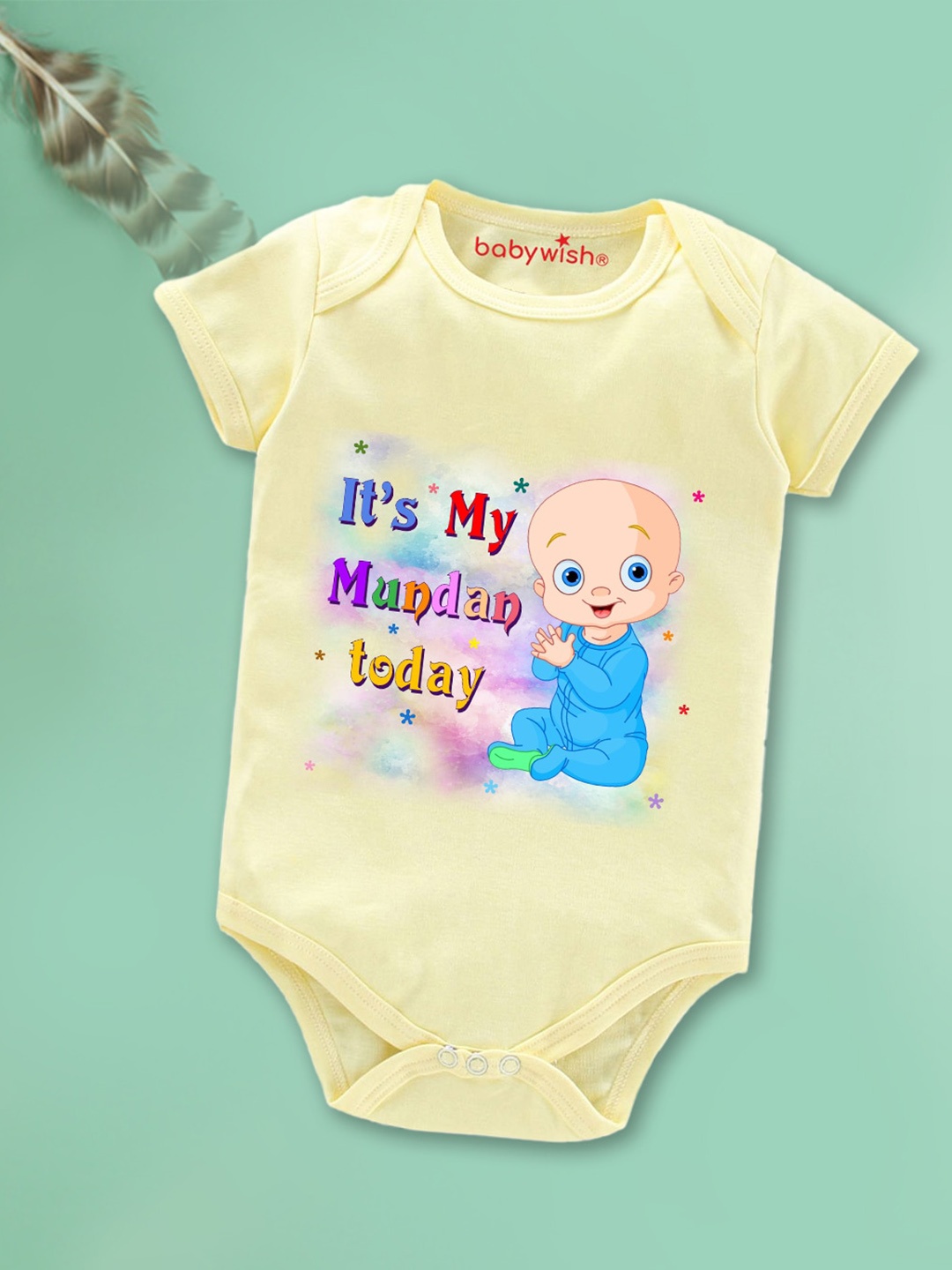 

Babywish Infants Printed Breathable Cotton Bodysuit, Yellow