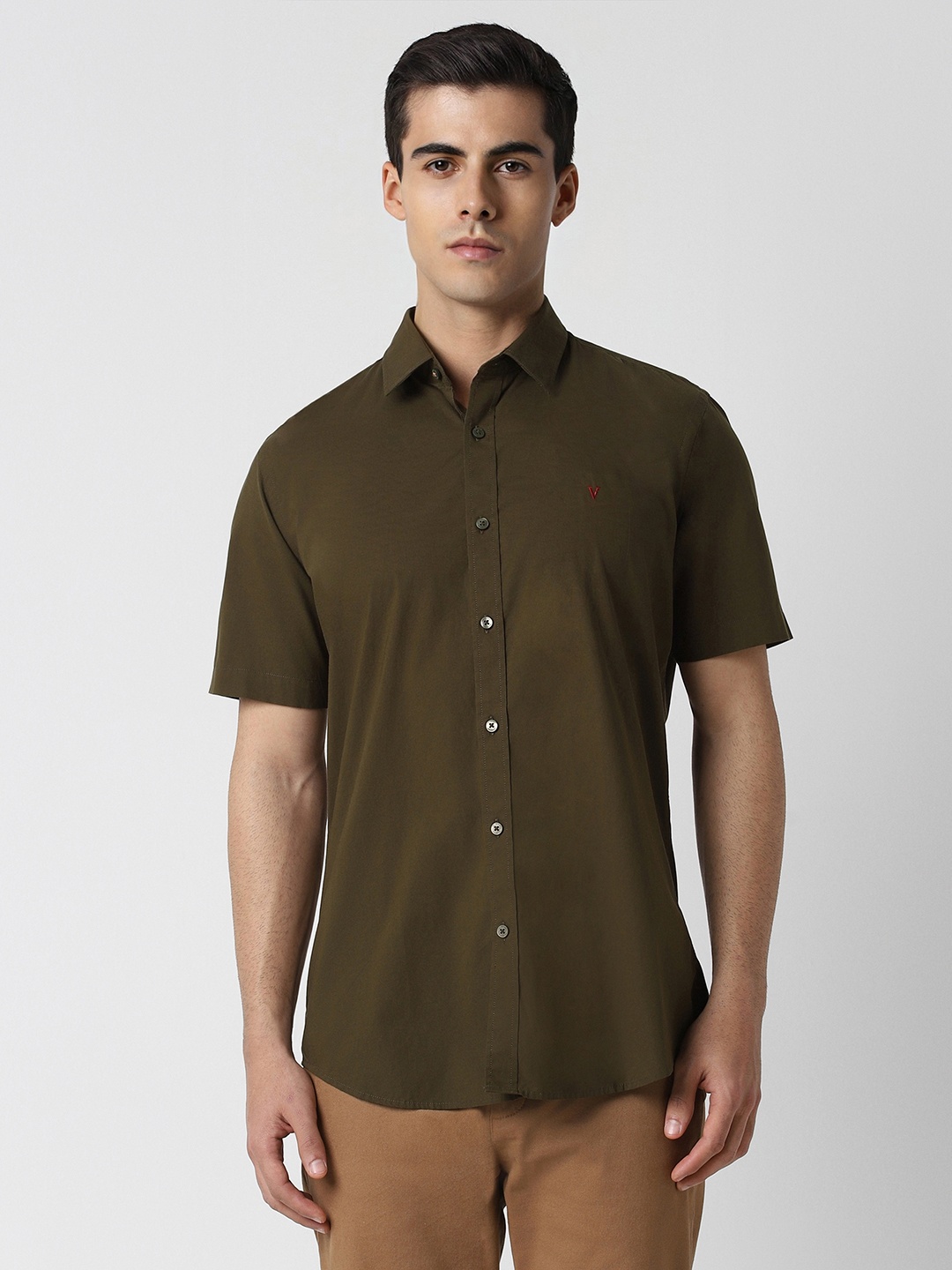 

Van Heusen Sport Men Slim Fit Opaque Casual Shirt, Olive