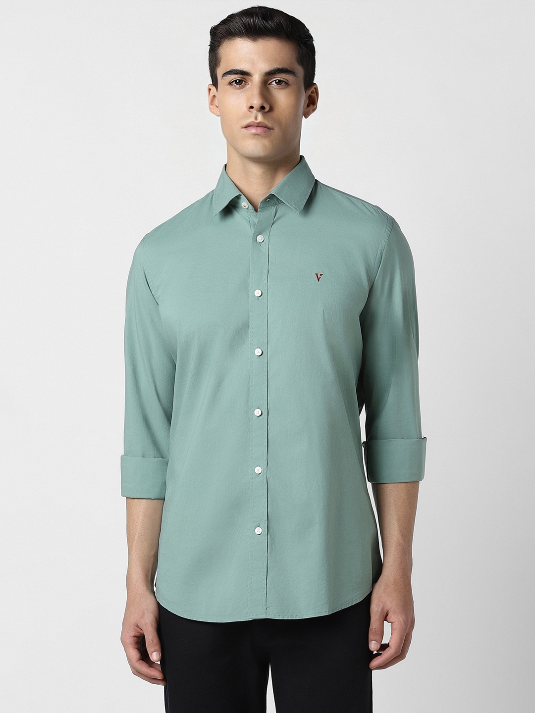 

Van Heusen Sport Slim Fit Pure Cotton Casual Shirt, Green