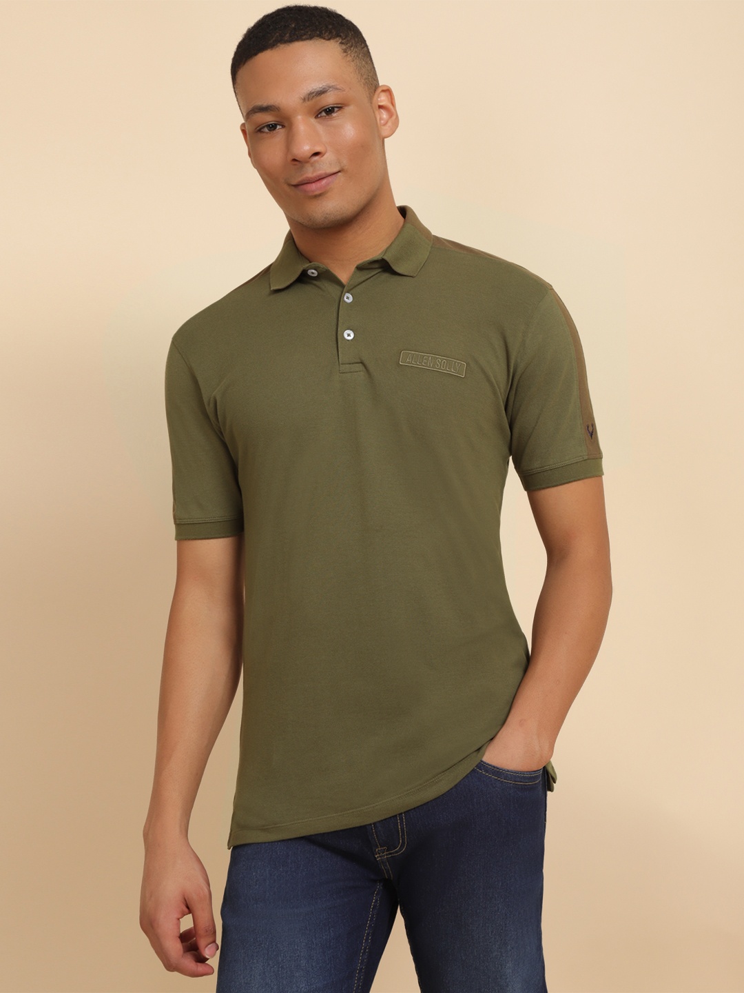

Allen Solly Polo Collar Cotton Casual T-shirt, Olive