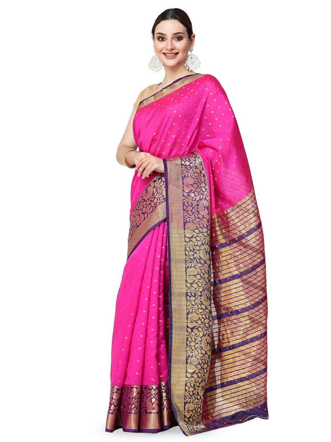 

ISHQY Woven Design Zari Banarasi Saree, Purple