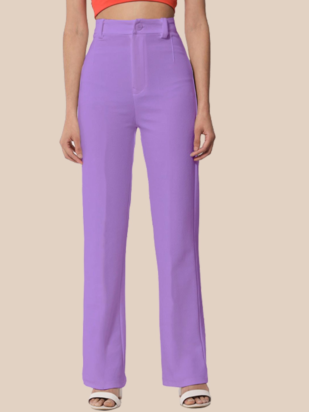 

N N ENTERPRISE Women Original High-Rise Trousers, Purple