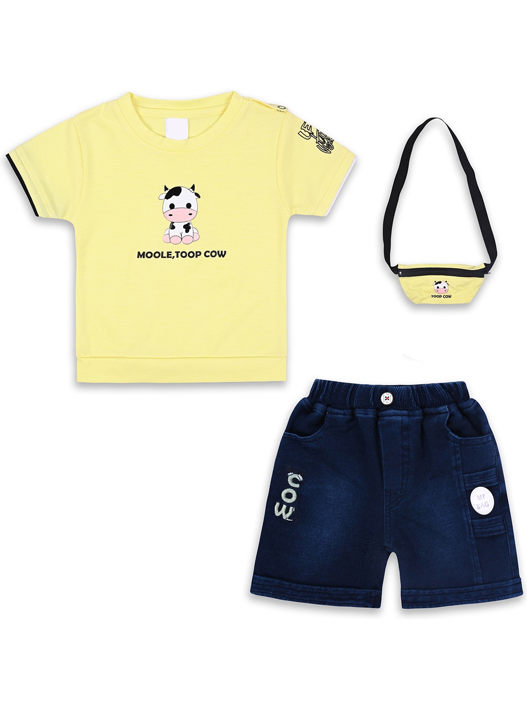 

Wish Karo Boys Printed T-shirt with Shorts, Yellow