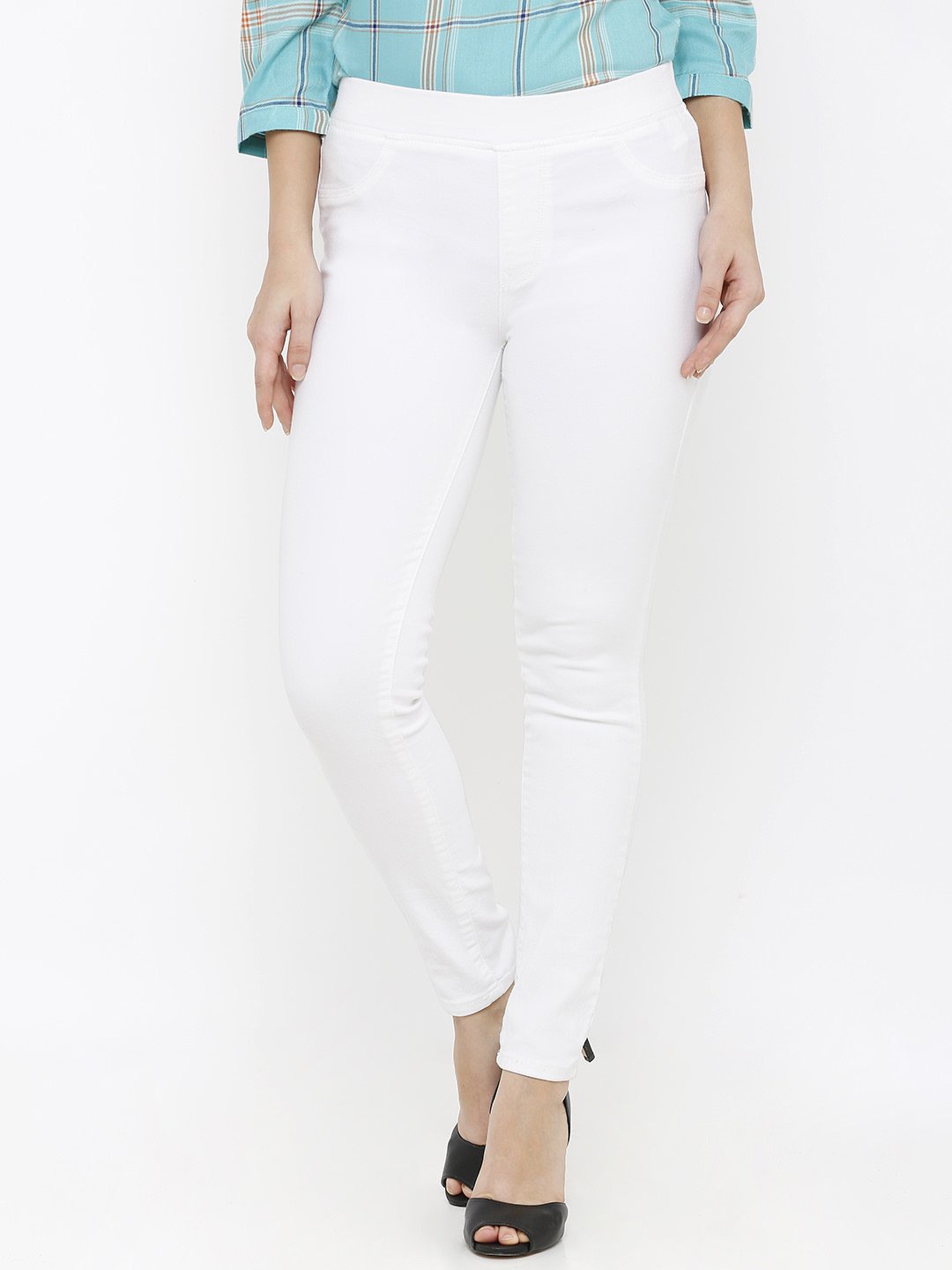 

Kraus Jeans Women Skinny Fit Jeggings, White