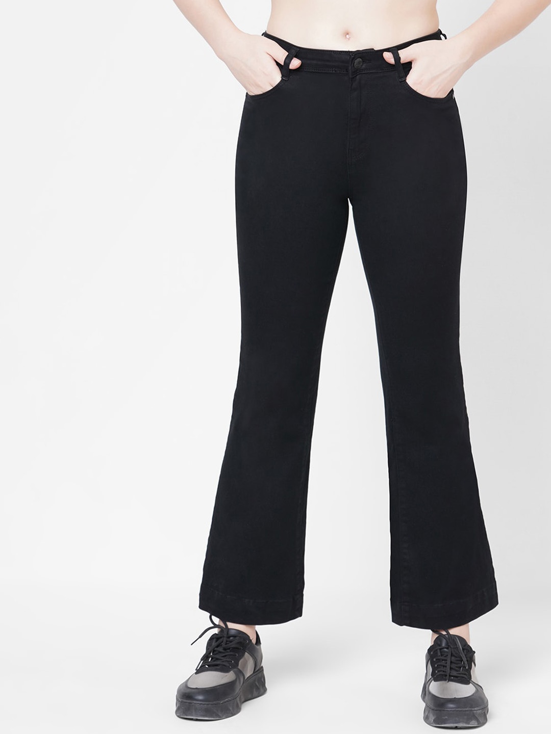

Kraus Jeans Women Flared High-Rise Stretchable Jeans, Blue