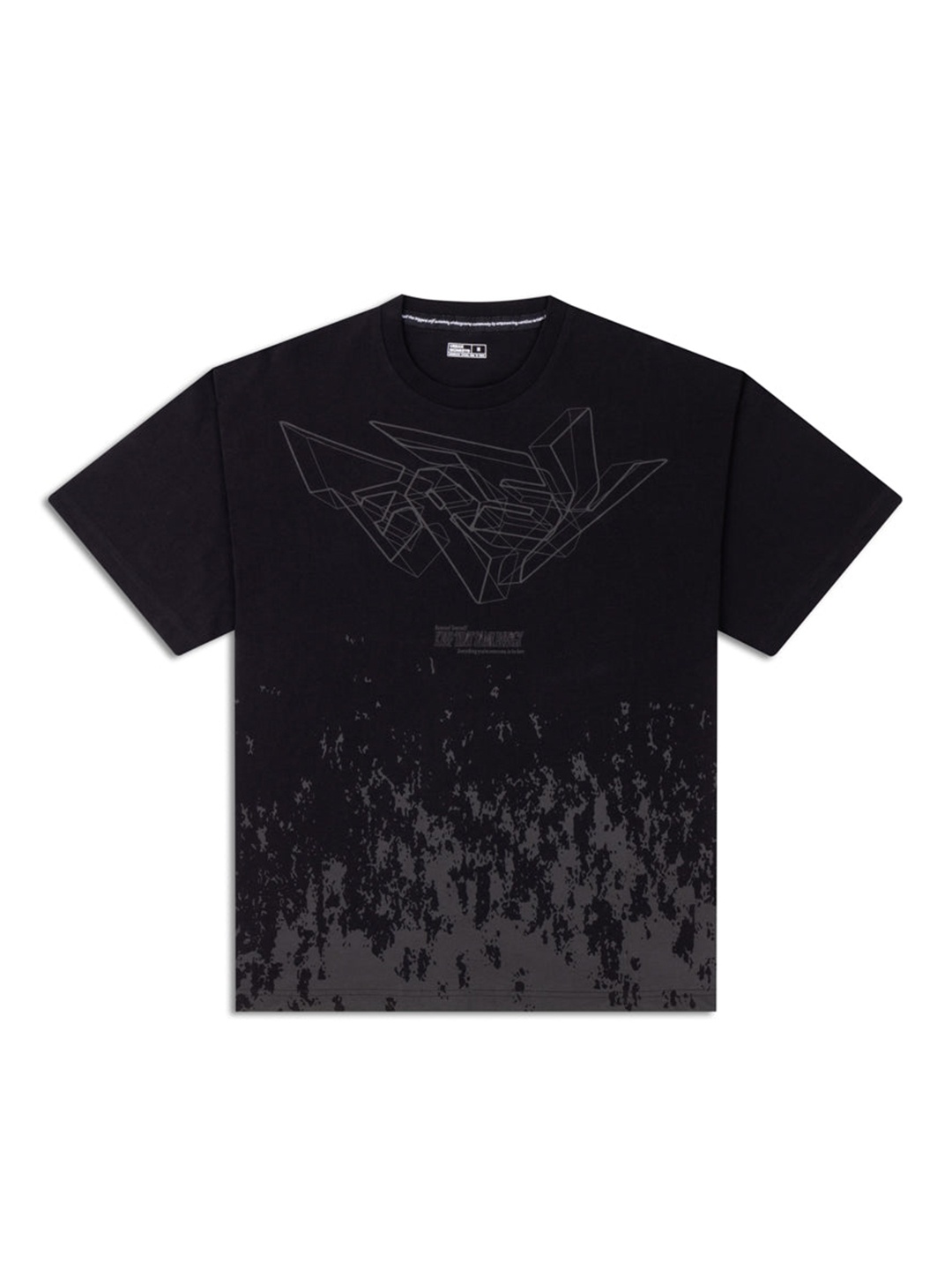 

Urban Monkey Unisex Printed Raw Edge T-shirt, Black