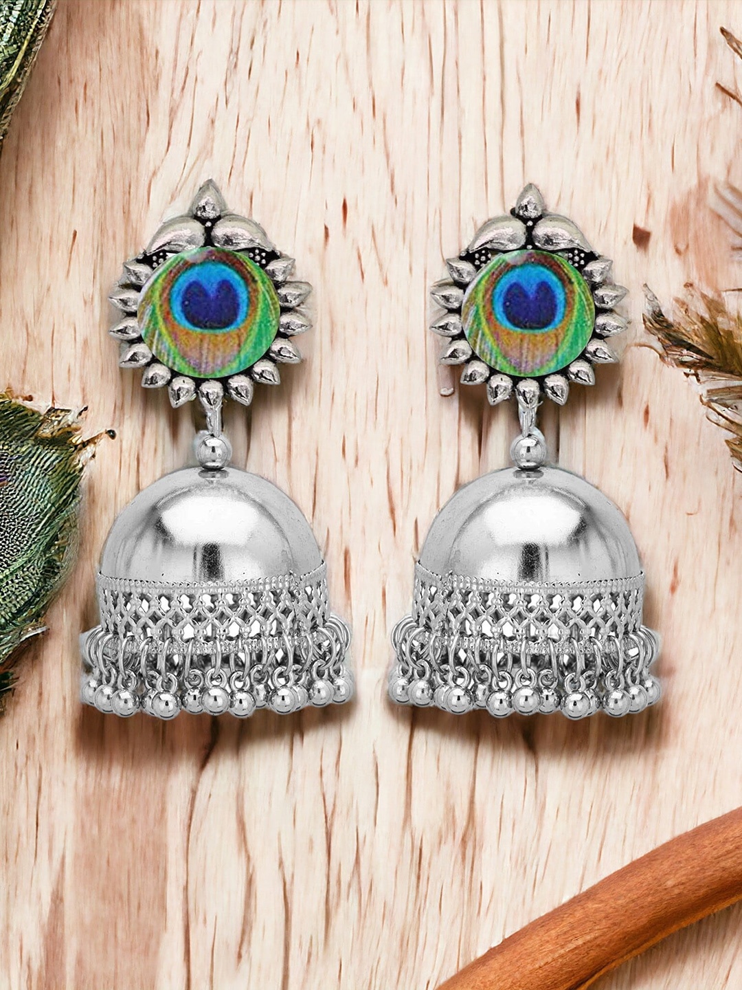 

The Pari Silver-Plated Contemporary Jhumkas