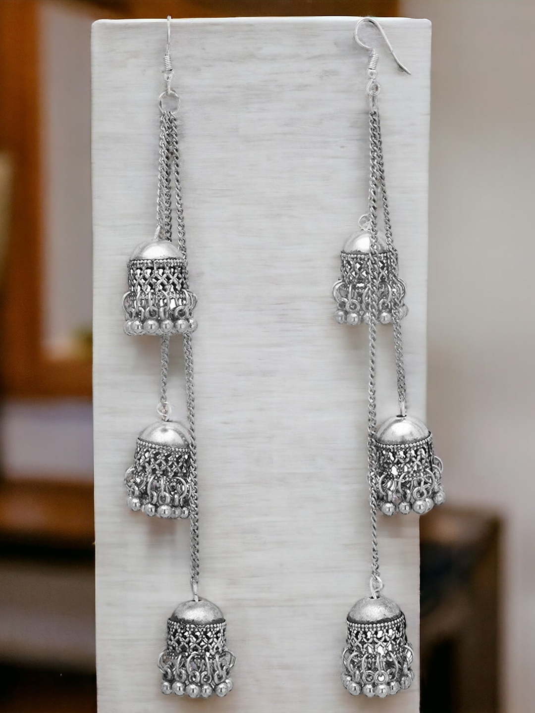 

The Pari Silver-Plated Oxidised Jhumkas