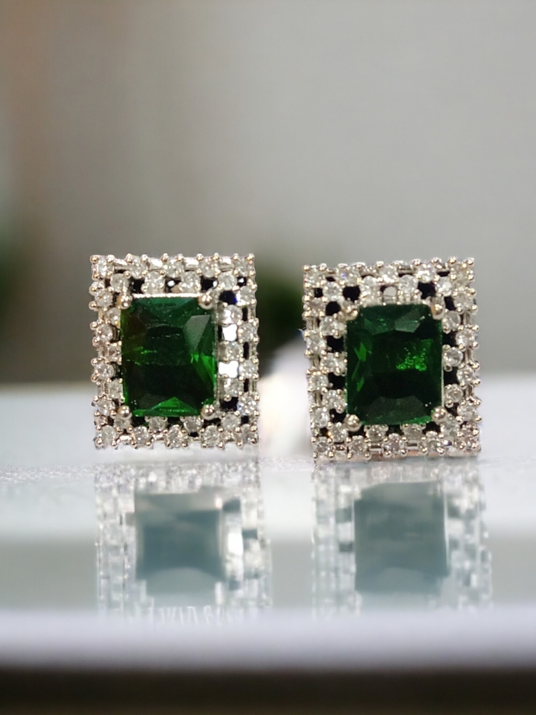 

The Pari Rhodium-Plated Studs Earrings, Blue