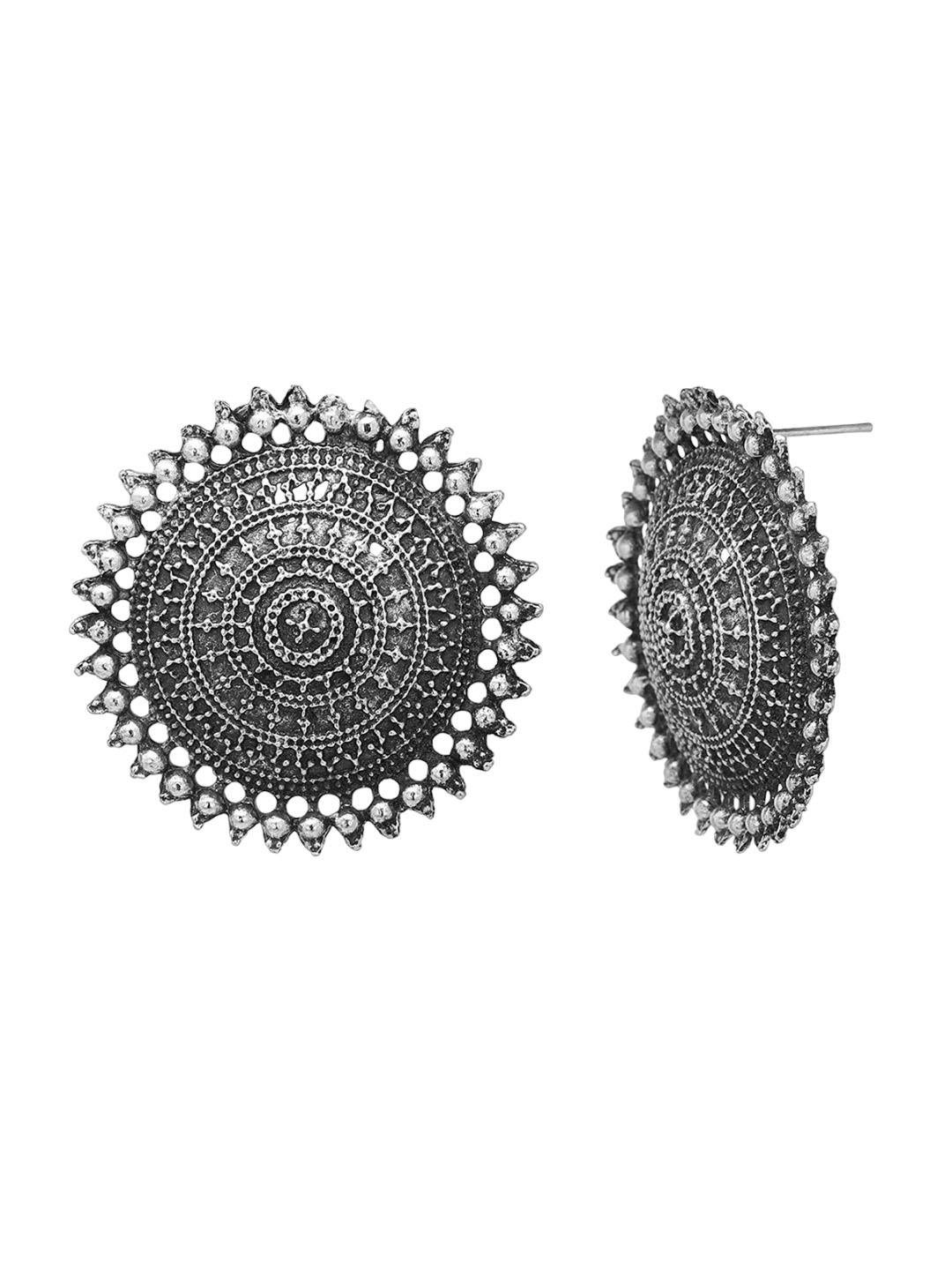 

The Pari Rhodium Plated Stud Earrings, Silver