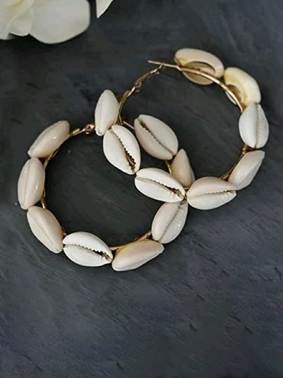 

The Pari Circular Silver-Plated Hoop Earrings, White