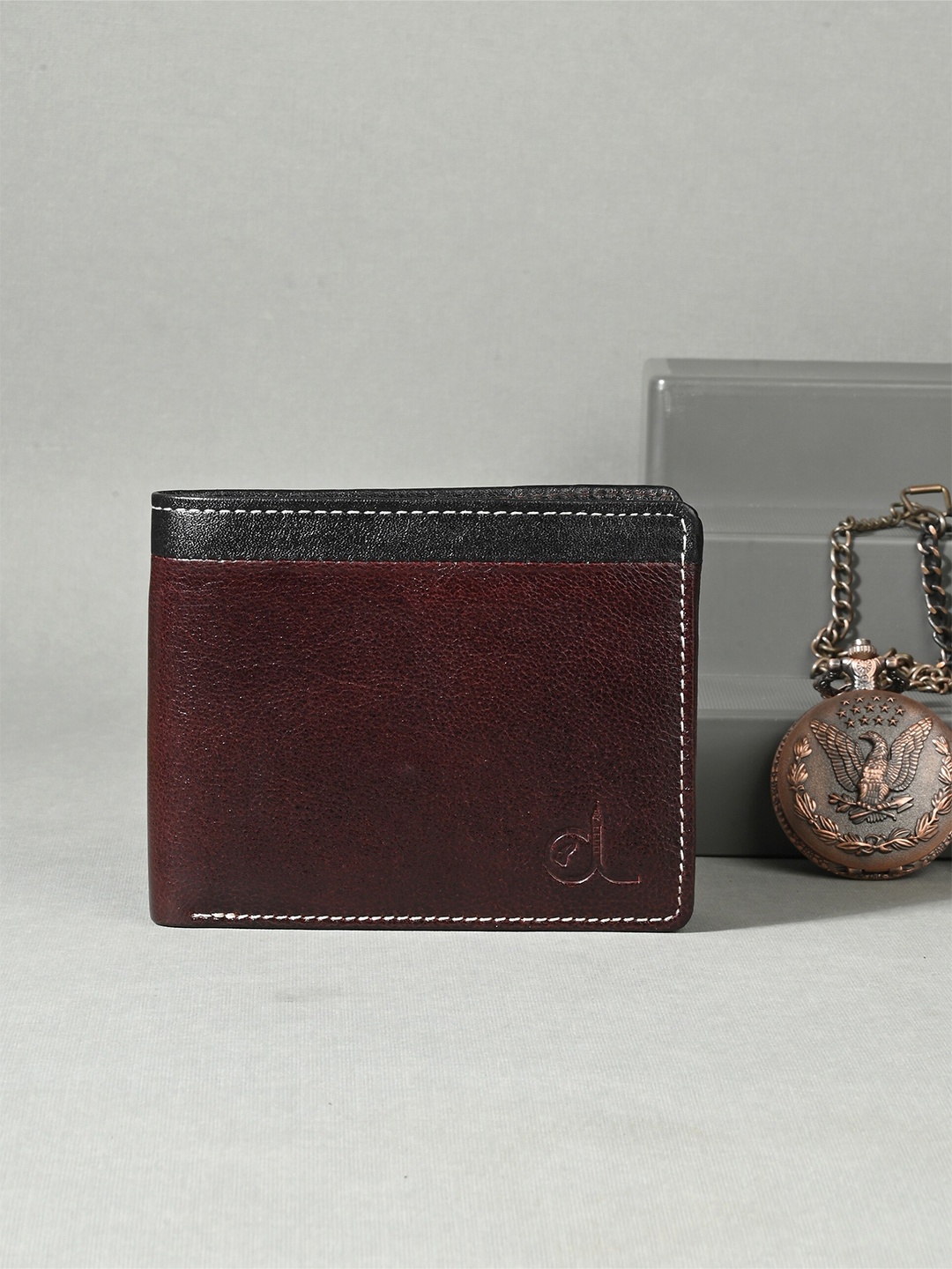 

CLOG LONDON Textured Leather Two Fold Wallet, Brown