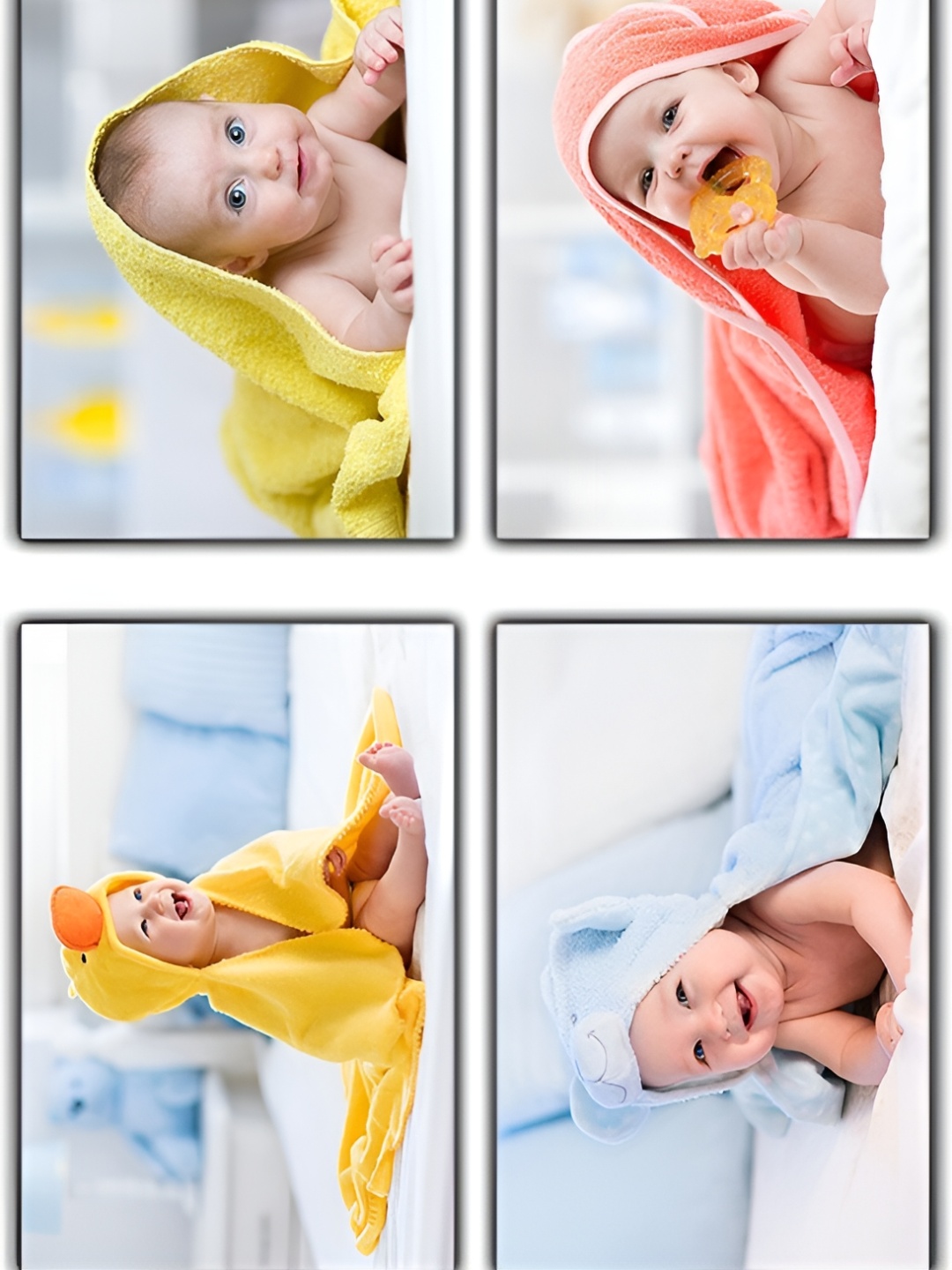 

PnF Yellow & Blue 4 Pieces Paper Baby Photographs Wall Art