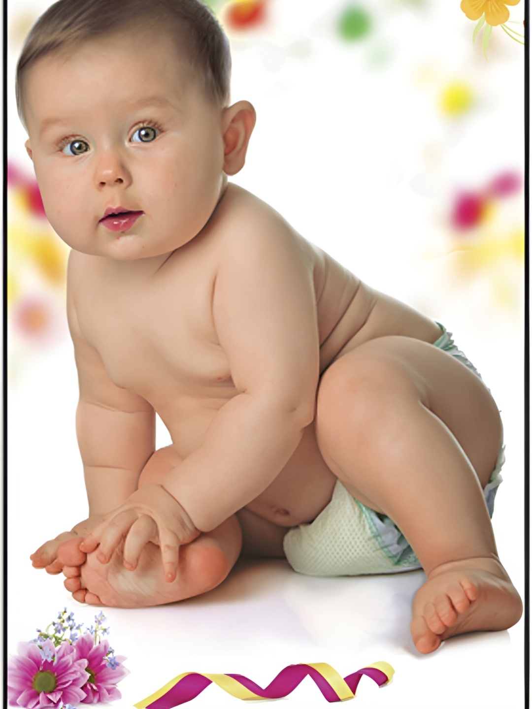 

PnF Beige & White Paper Baby Photographs Wall Art