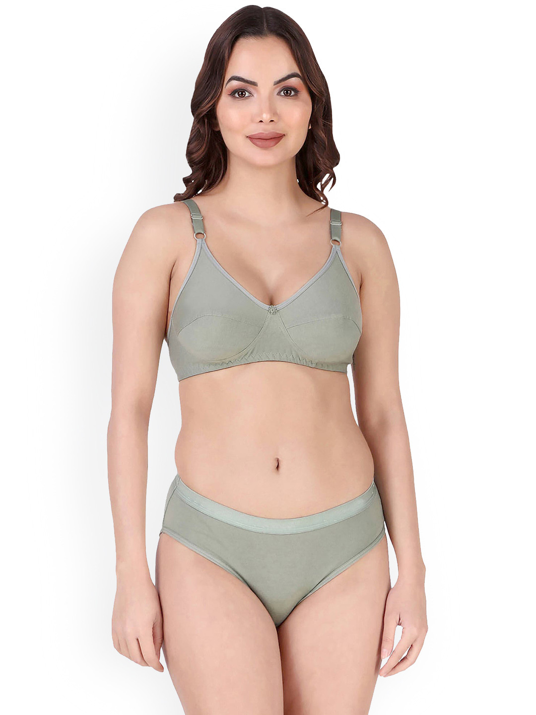 

PIBU Cotton Lingerie Set, Green