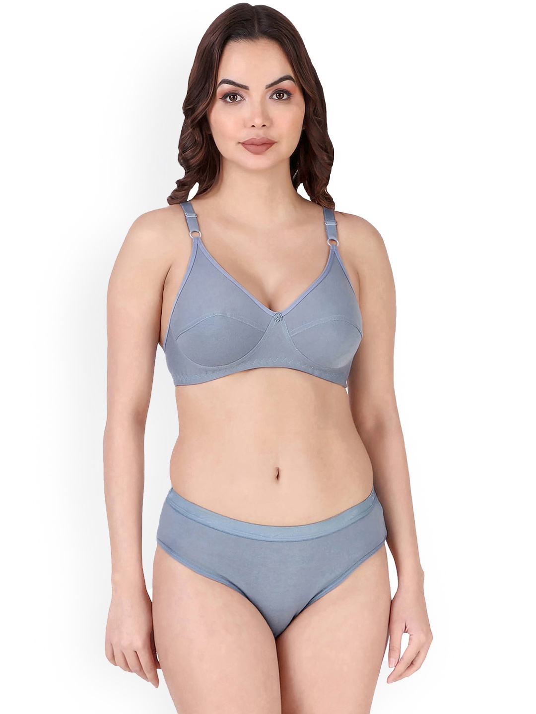 

PIBU Non Padded Cotton Lingerie Set, Blue