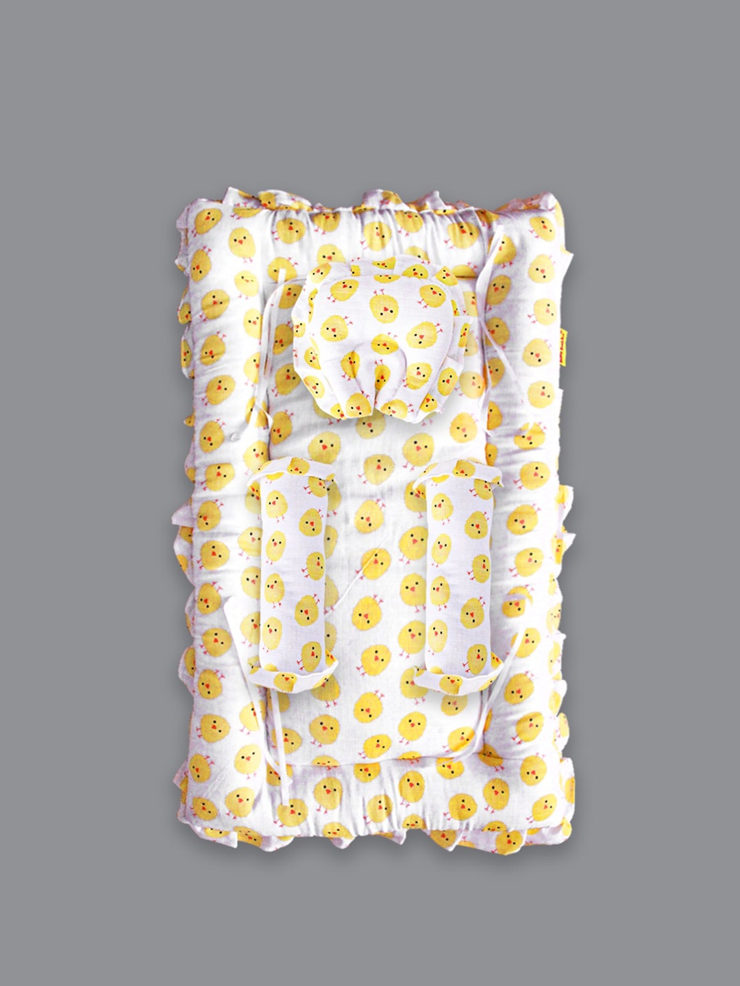 

Born Babies Yellow & White Quirky Fine Single Bedding Set
