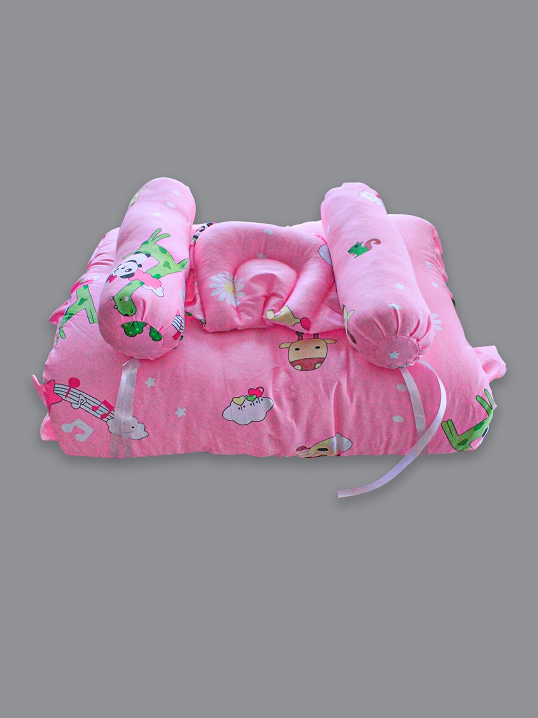 

Born Babies Pink & Green Quirky Fine Single Bedding Set