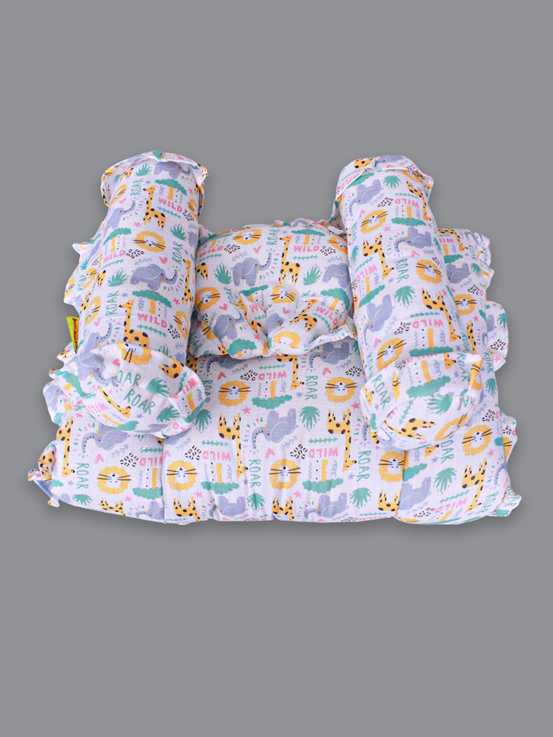 

Born Babies Green & White Printed Fine Single Bedding Set
