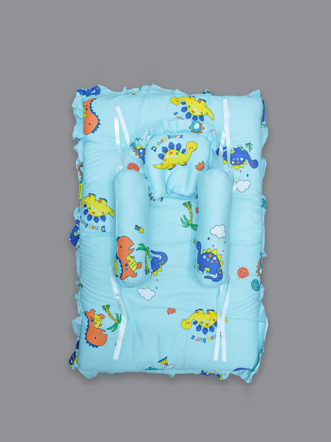 

Born Babies Blue & Orange Printed Fine Single Bedding Set