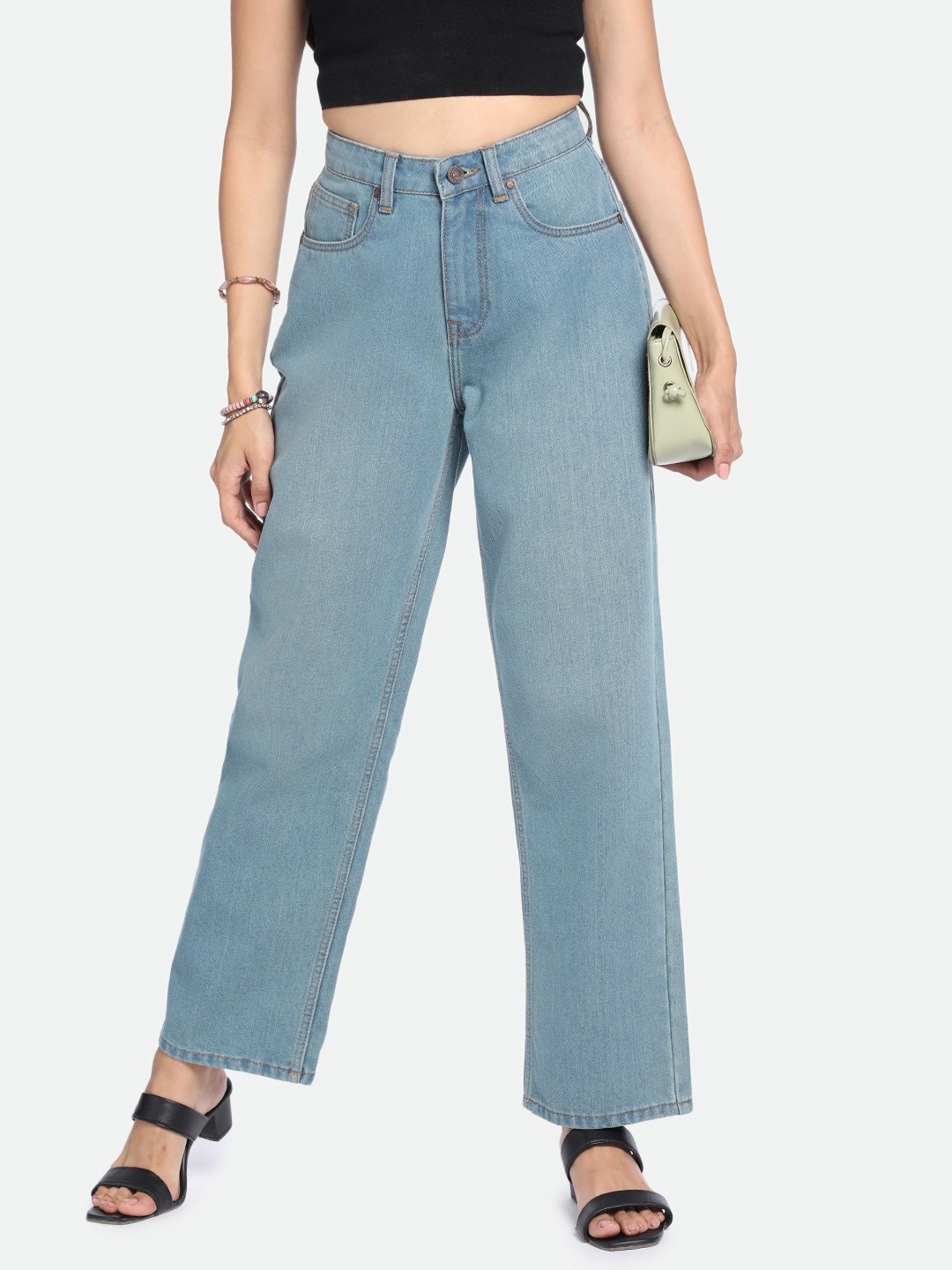 

DL Woman Relaxed Fit High-Rise Clean Look Stretchable Jeans, Blue