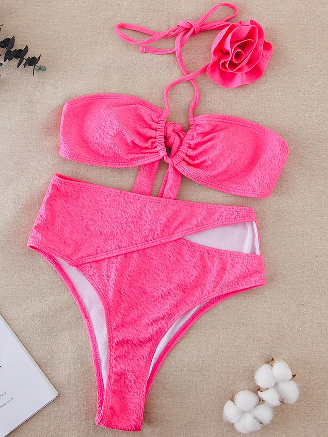 

LULU & SKY Halter Neck Bikini Set, Pink