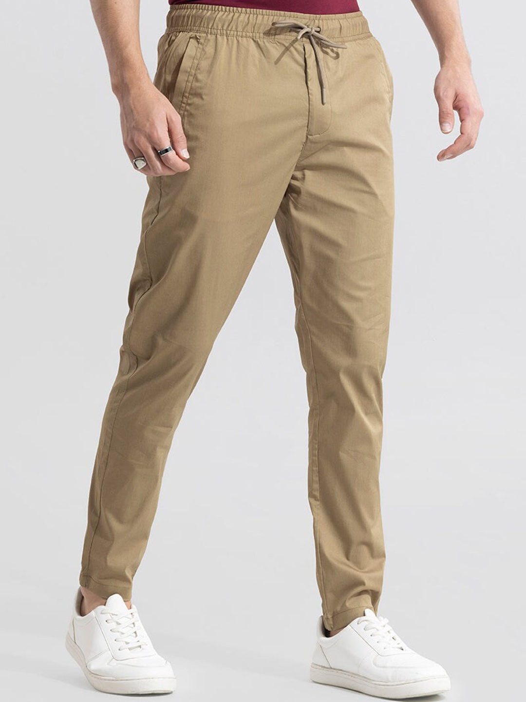 

Snitch Men Khaki Smart Loose Fit Cotton Joggers