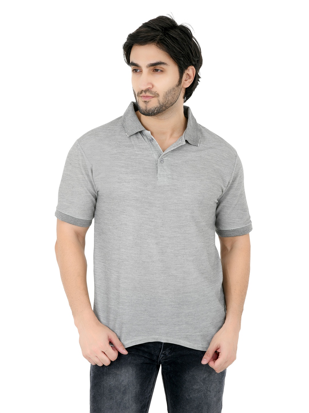 

BAESD Polo Collar Polo Collar Short Sleeves Casual T-shirt, Grey