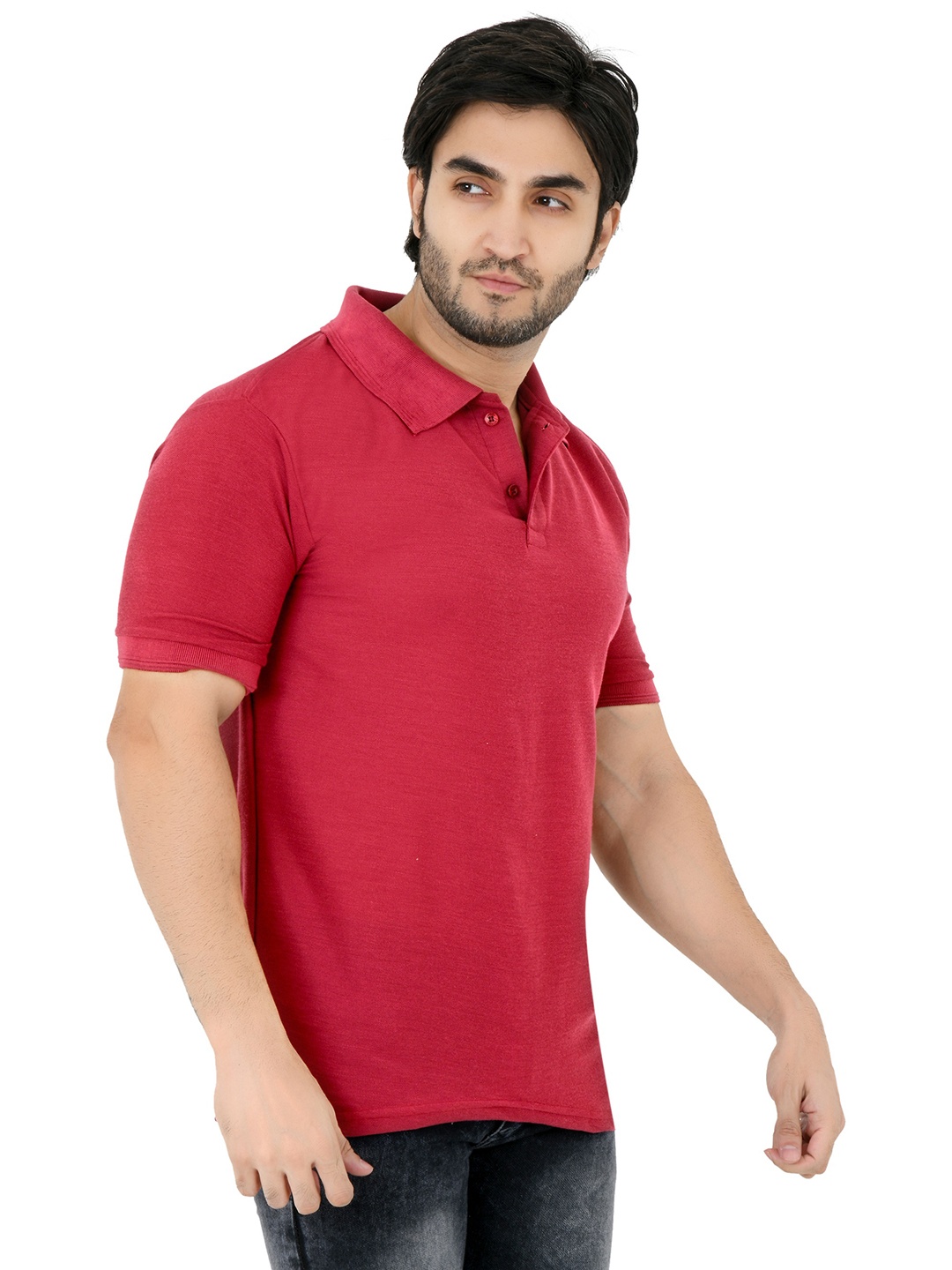 

BAESD Polo Collar Polo Collar Short Sleeves Casual T-shirt, Maroon