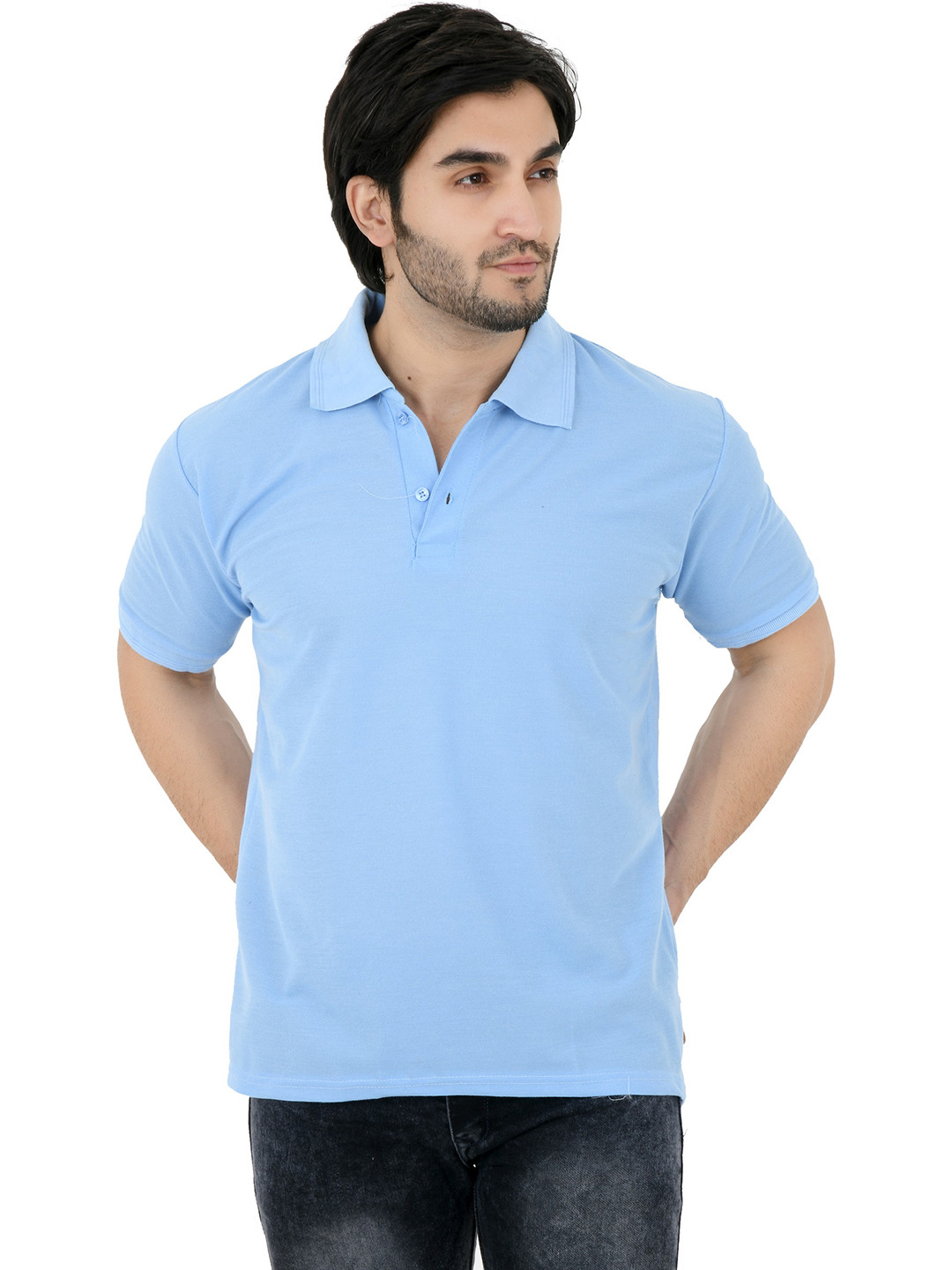

BAESD Polo Collar Polo Collar Short Sleeves Casual T-shirt, Blue