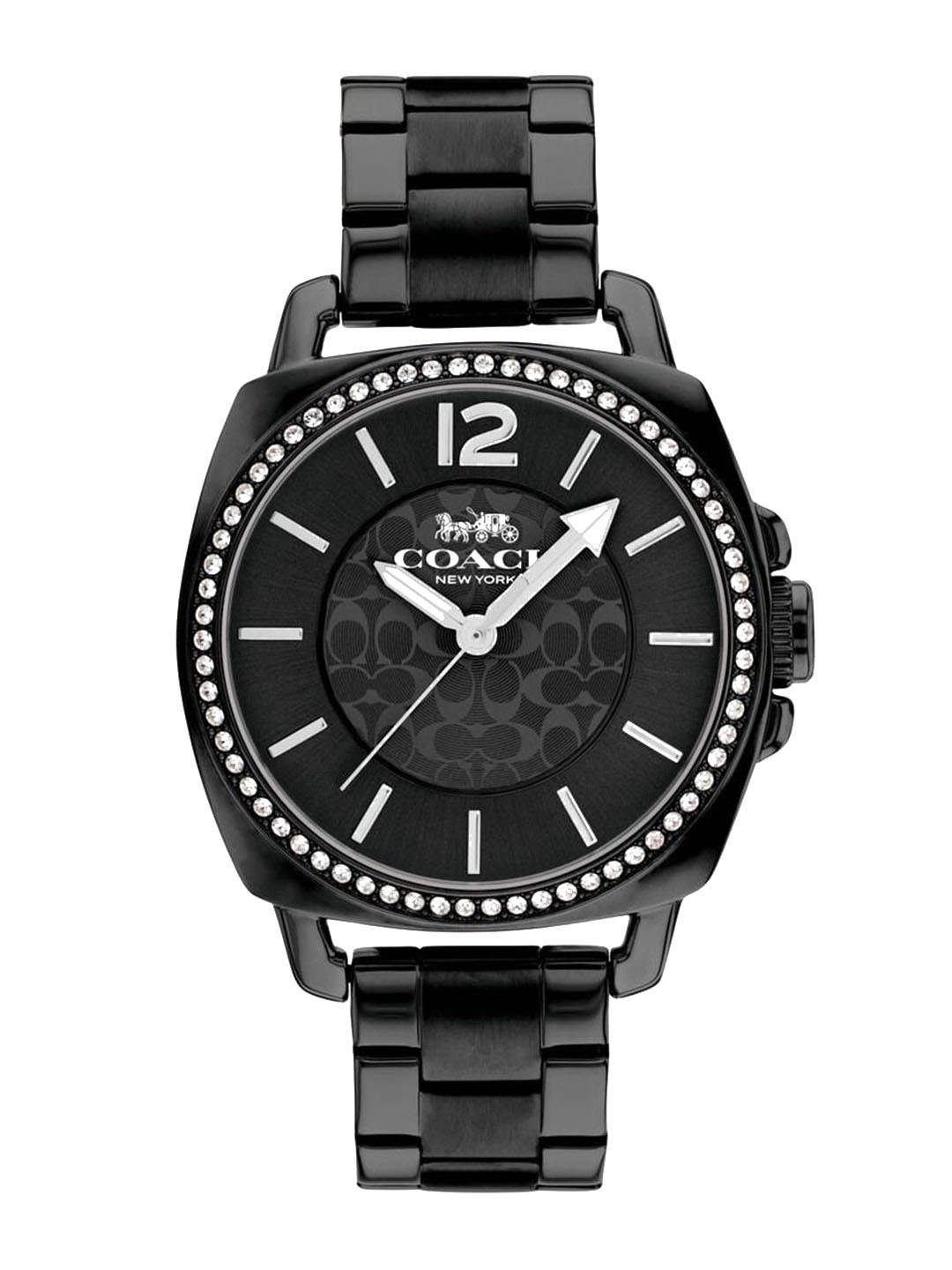 

Coach Women Embellished Dial & Stainless Steel Bracelet Style Straps Analogue Watch CO14503984W, Black