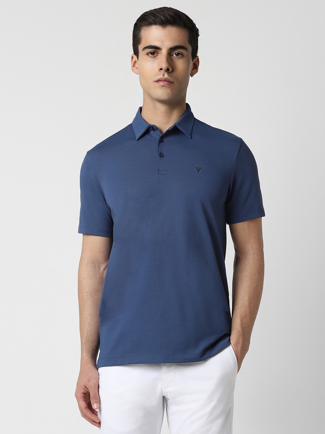 

Van Heusen Polo Collar Cotton T-shirt, Blue