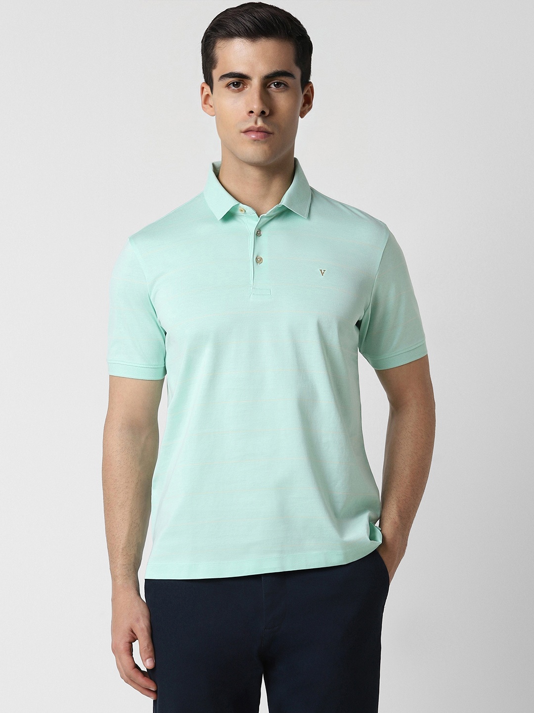 

Van Heusen Polo Collar Cotton T-shirt, Green