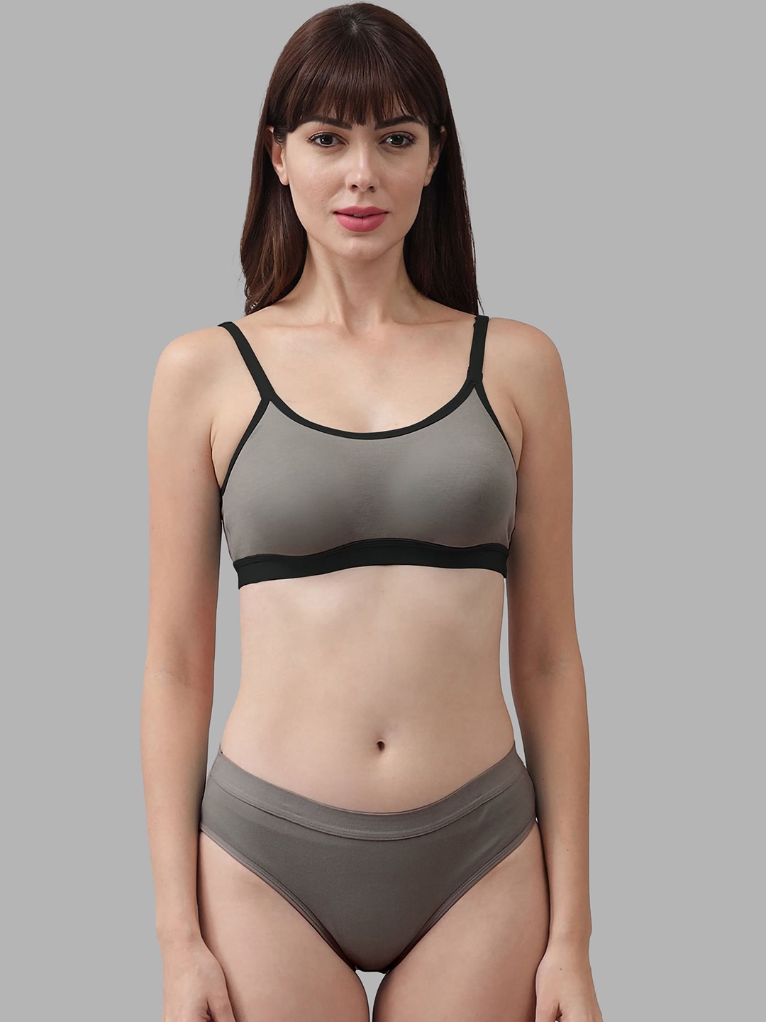 

Aamarsh Comfortable Cotton Lingerie Set, Grey